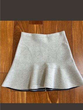 J. Crew Neoprene Gray Flare Circle Skirt - size small, runs big